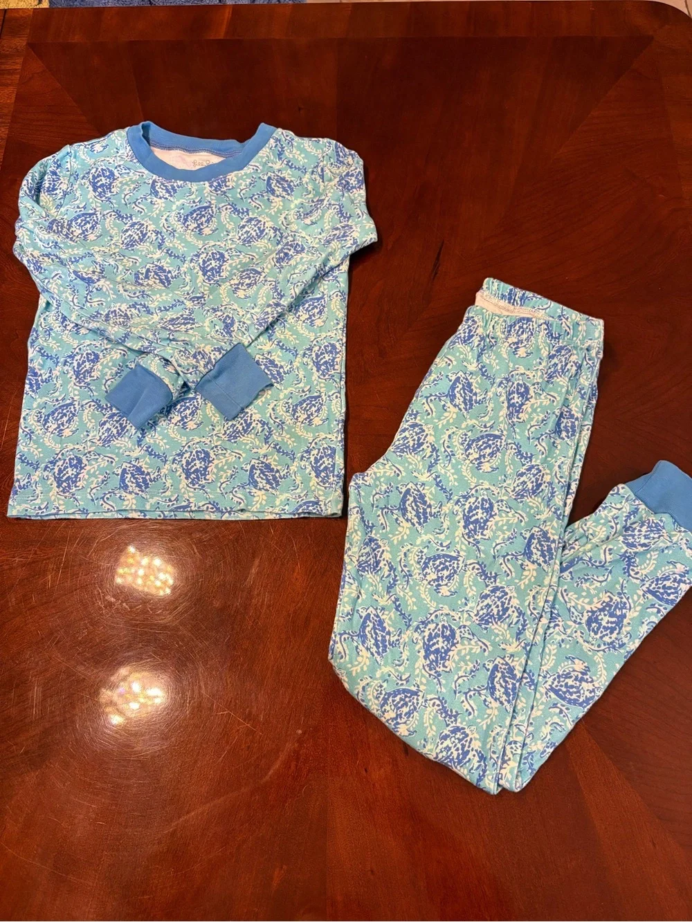 Lilly Pulitzer for Pottey Barn Kids Blue Tight Fit Pajama Set